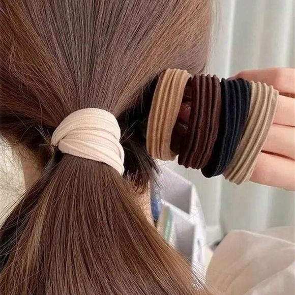 5 pcs Neutral Grip Hair Tie Set – No-Snag Bands in Everyday Tones - Picture 1 of 8